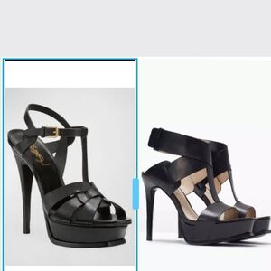 Zara  Leather YSL Tribute Platform sandals Inspiration